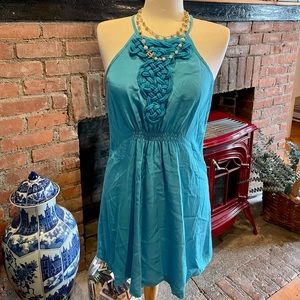 Trina Turk Turquoise Blue Silk Dress Bathing Suit Resort Cover Up